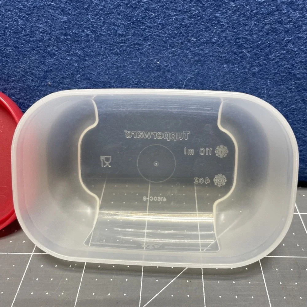 Tupperware Smart‎ Dial Container Freezer Safe 4oz 110mL Red Lid 4160C 4154C